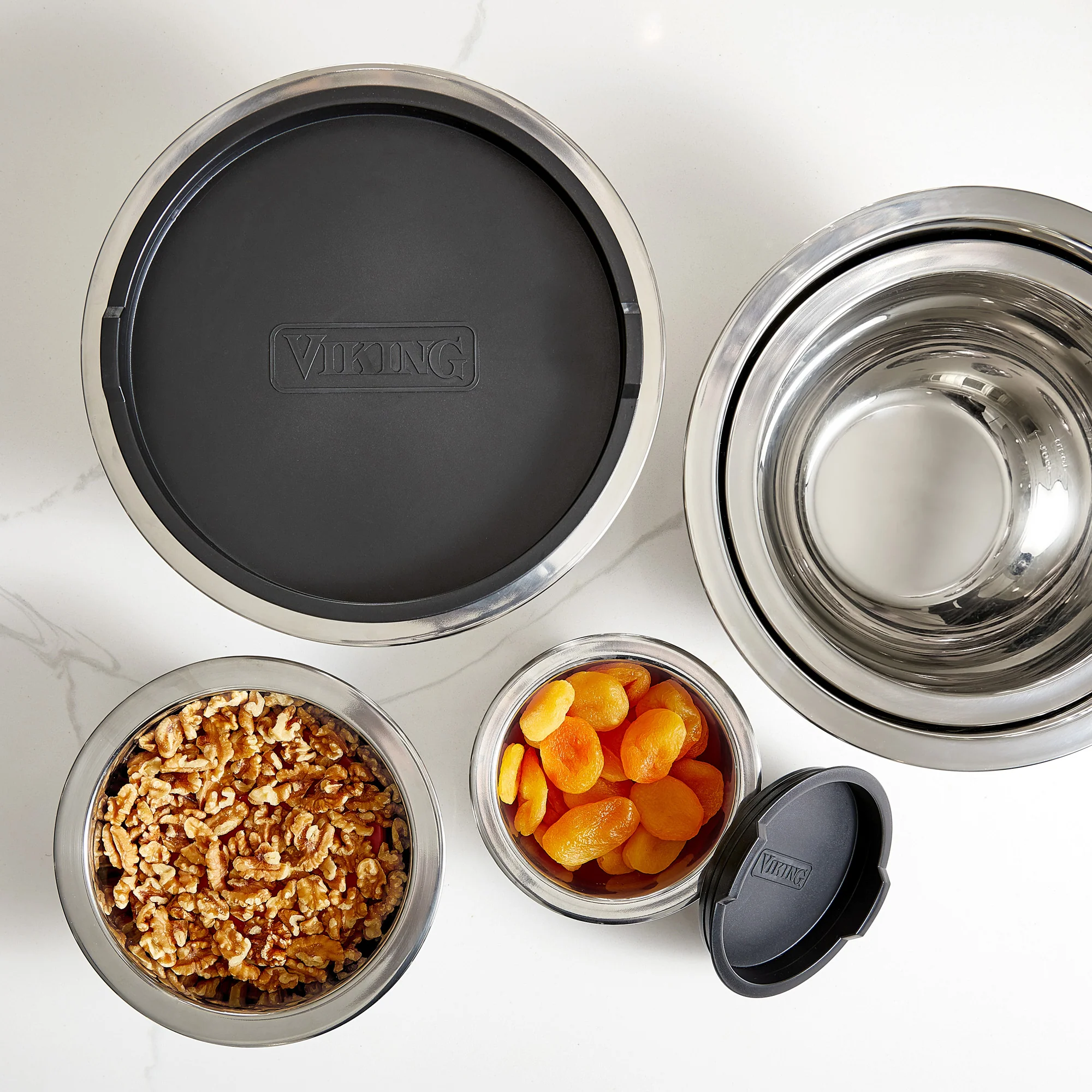 Viking 10-Piece Stainless Steel Mixing Bowl Set with Lids, Black - Image 11
