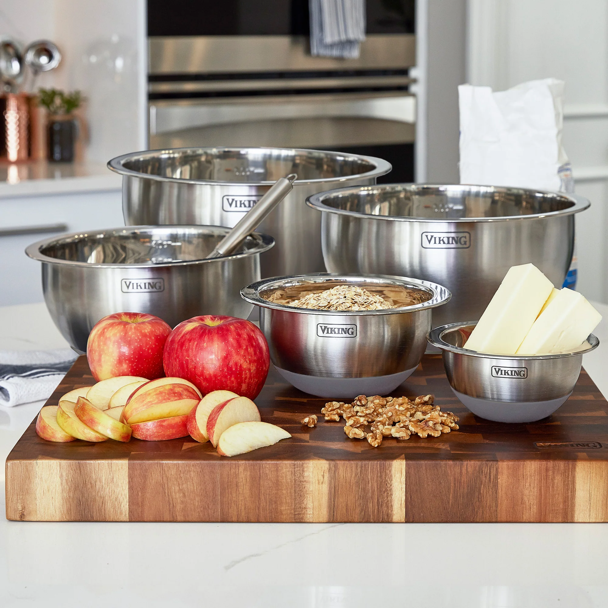 Viking 10-Piece Stainless Steel Mixing Bowl Set with Lids, Gray - Image 11