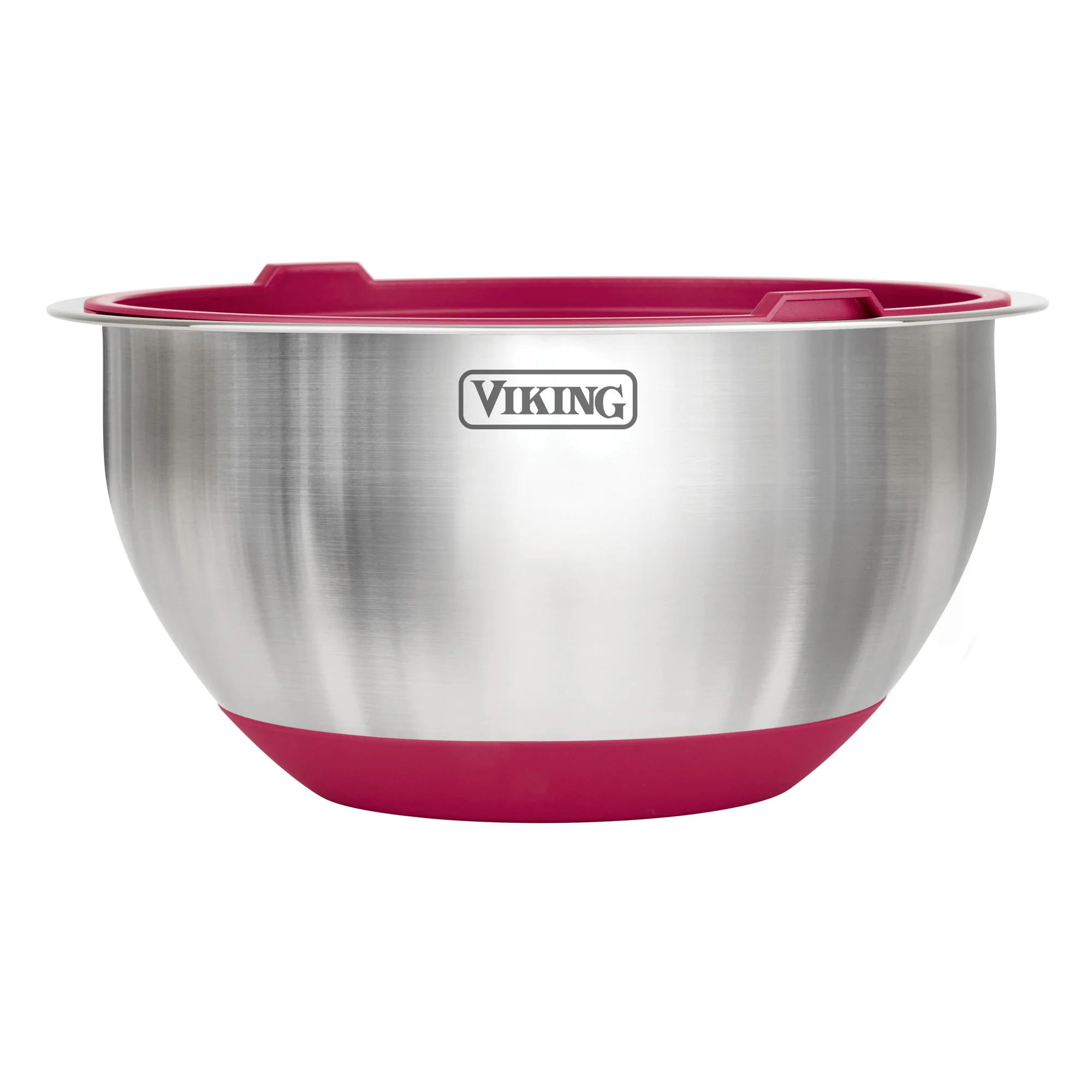 Viking 10-Piece Stainless Steel Mixing Bowl Set with Lids, Red - Image 5