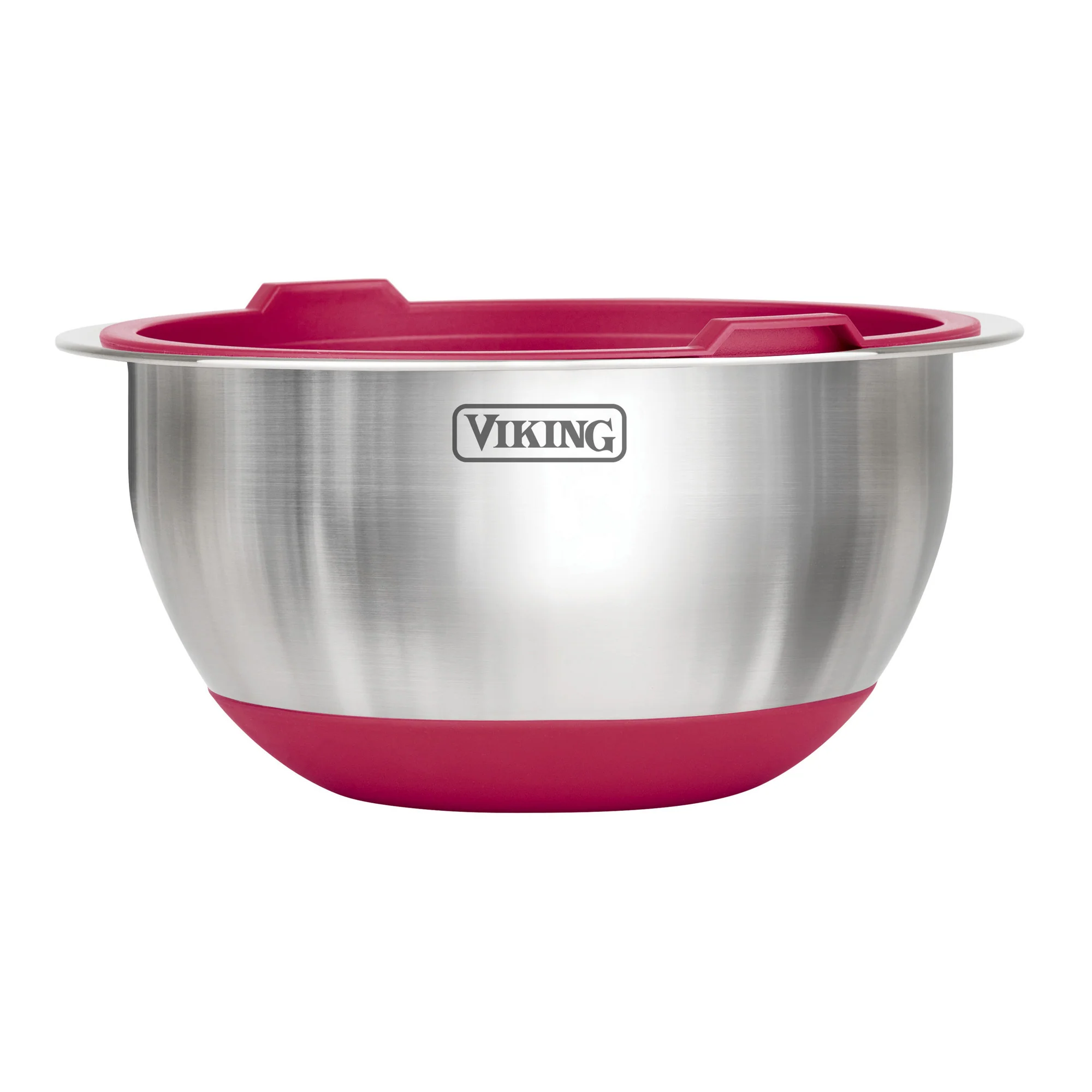 Viking 10-Piece Stainless Steel Mixing Bowl Set with Lids, Red - Image 7