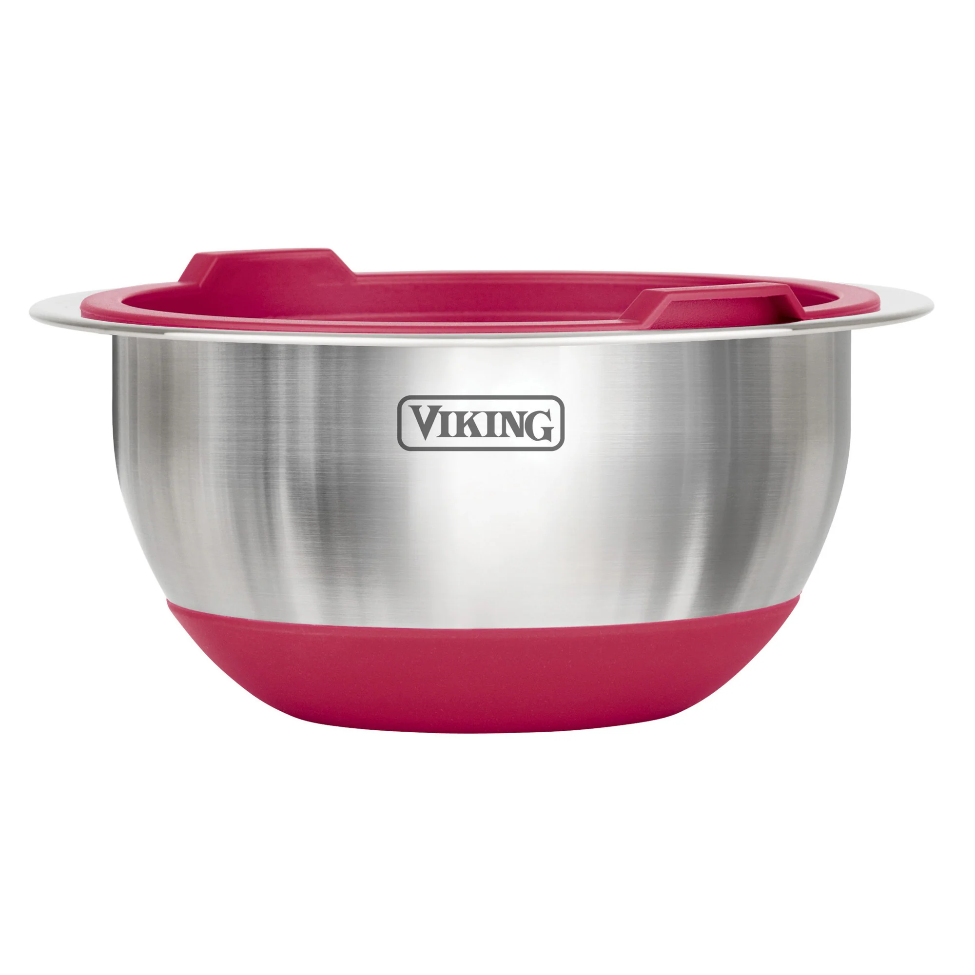 Viking 10-Piece Stainless Steel Mixing Bowl Set with Lids, Red - Image 8