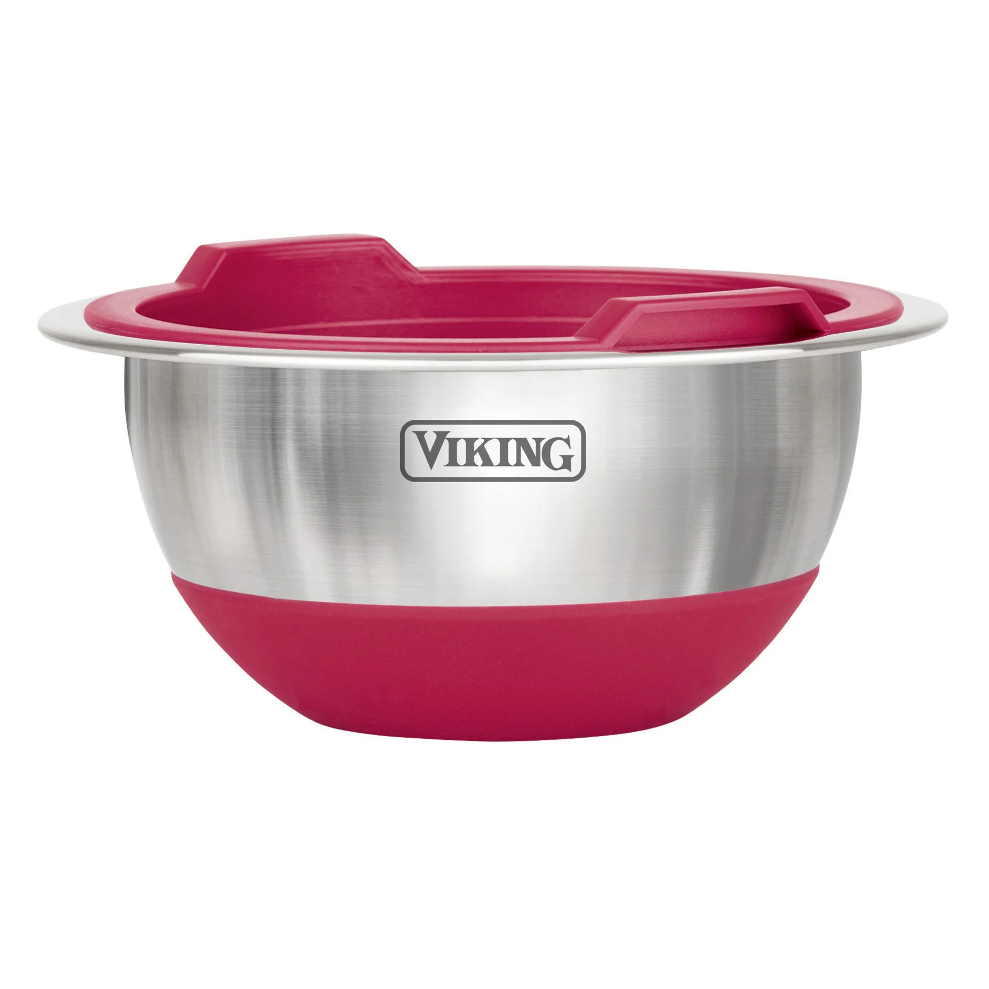 Viking 10-Piece Stainless Steel Mixing Bowl Set with Lids, Red - Image 9