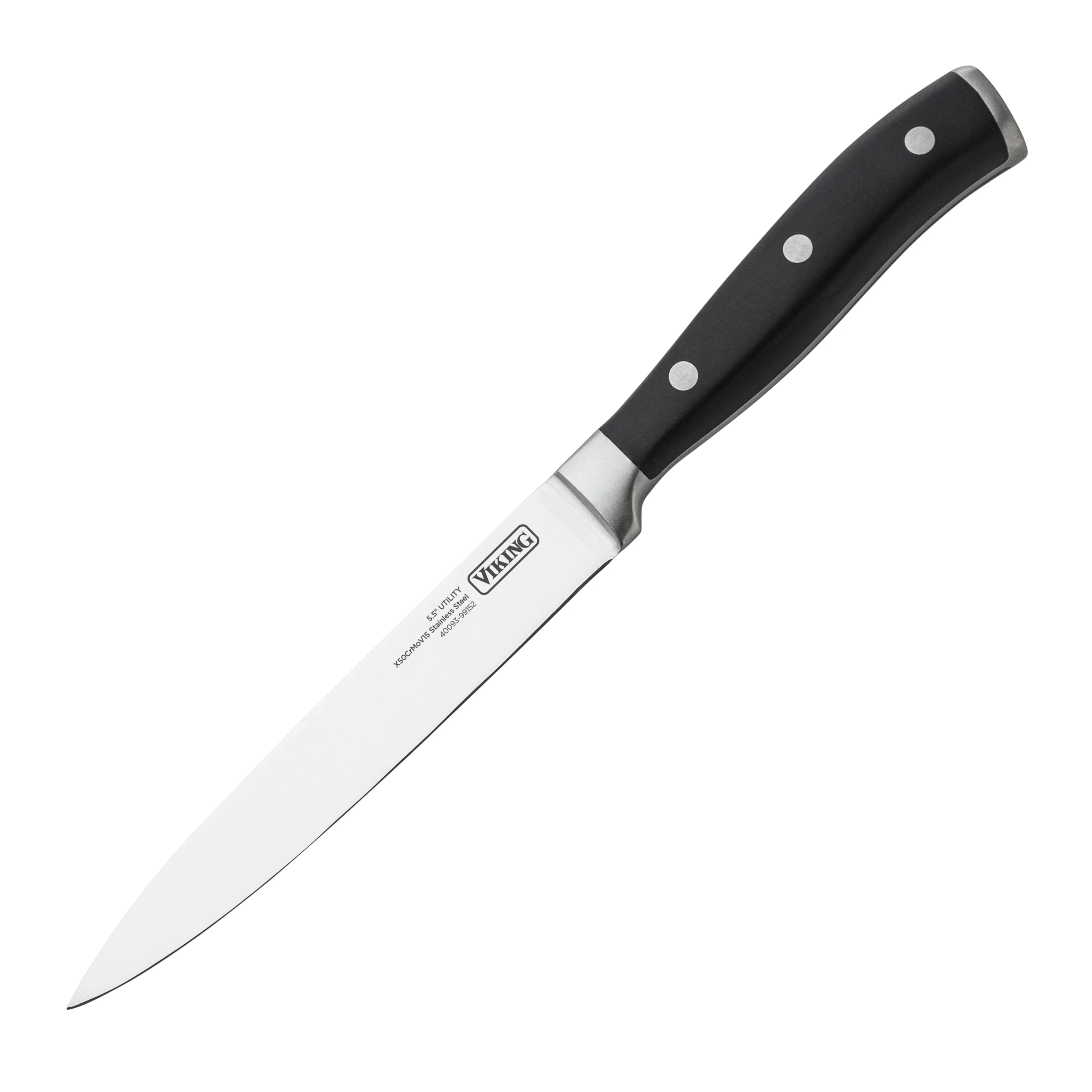 Viking 15-Piece Stainless Steel Cutlery Set with Acacia Wood Block - Image 10