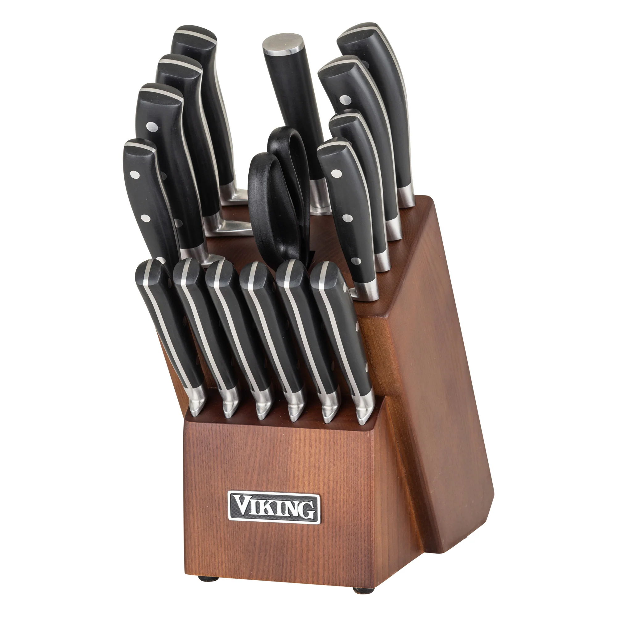 Viking 17-Piece Cutlery Set with Light Walnut Color Block - Image 17