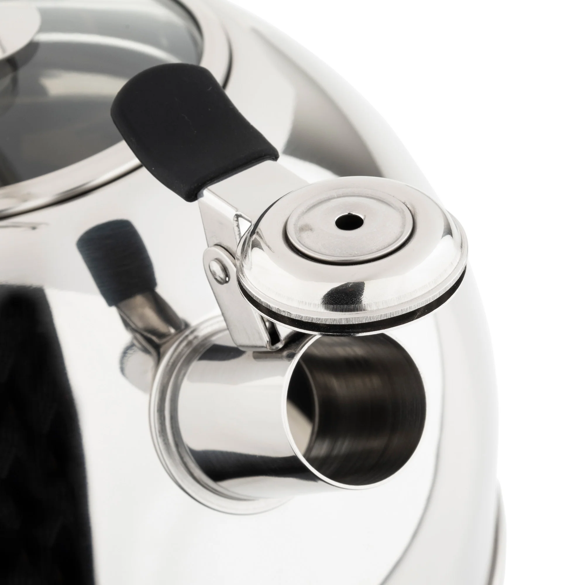 Viking 2.6-Quart Mirrored Stainless Steel Whistling Kettle with 3-Ply Base - Image 7
