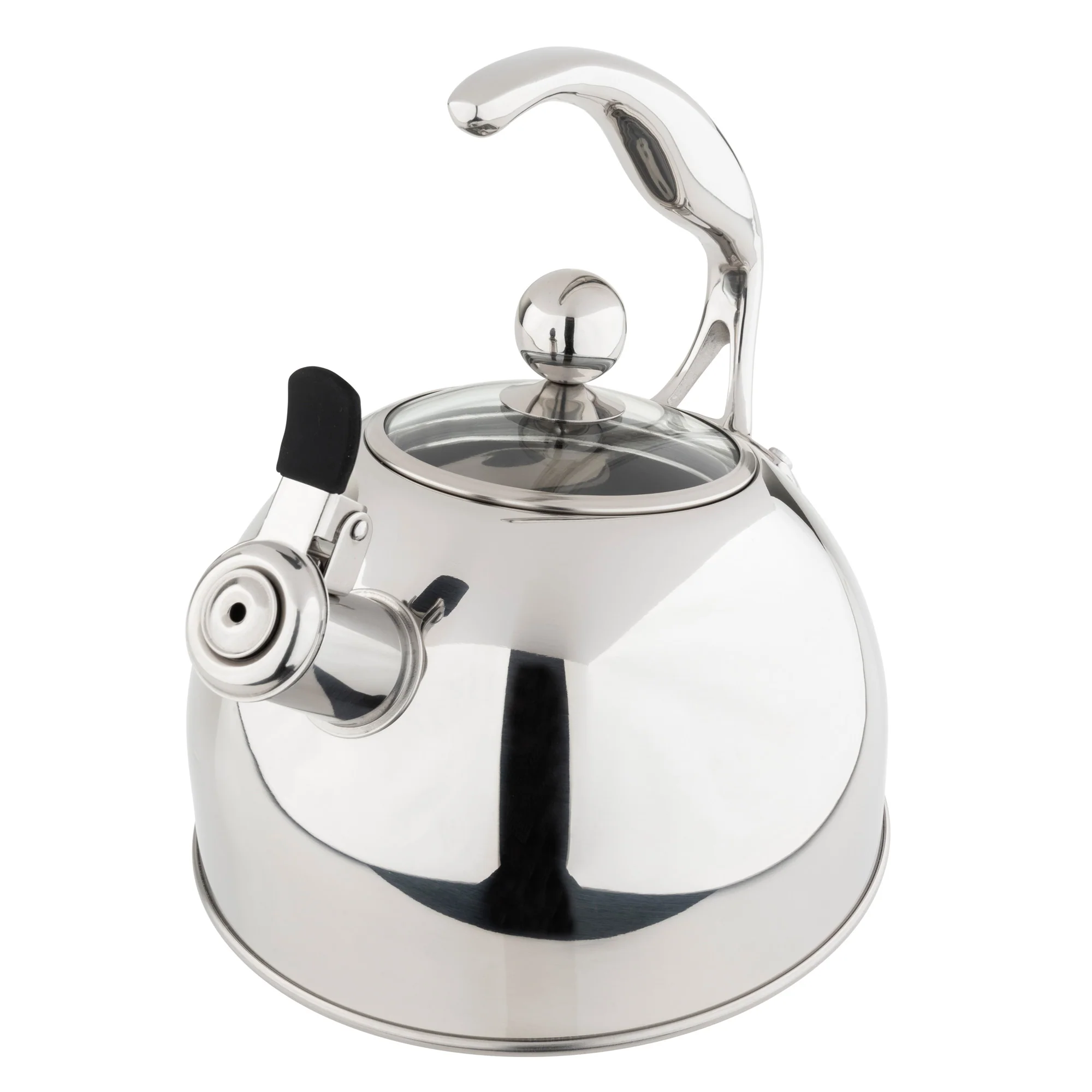 Viking 2.6-Quart Mirrored Stainless Steel Whistling Kettle with 3-Ply Base - Image 8