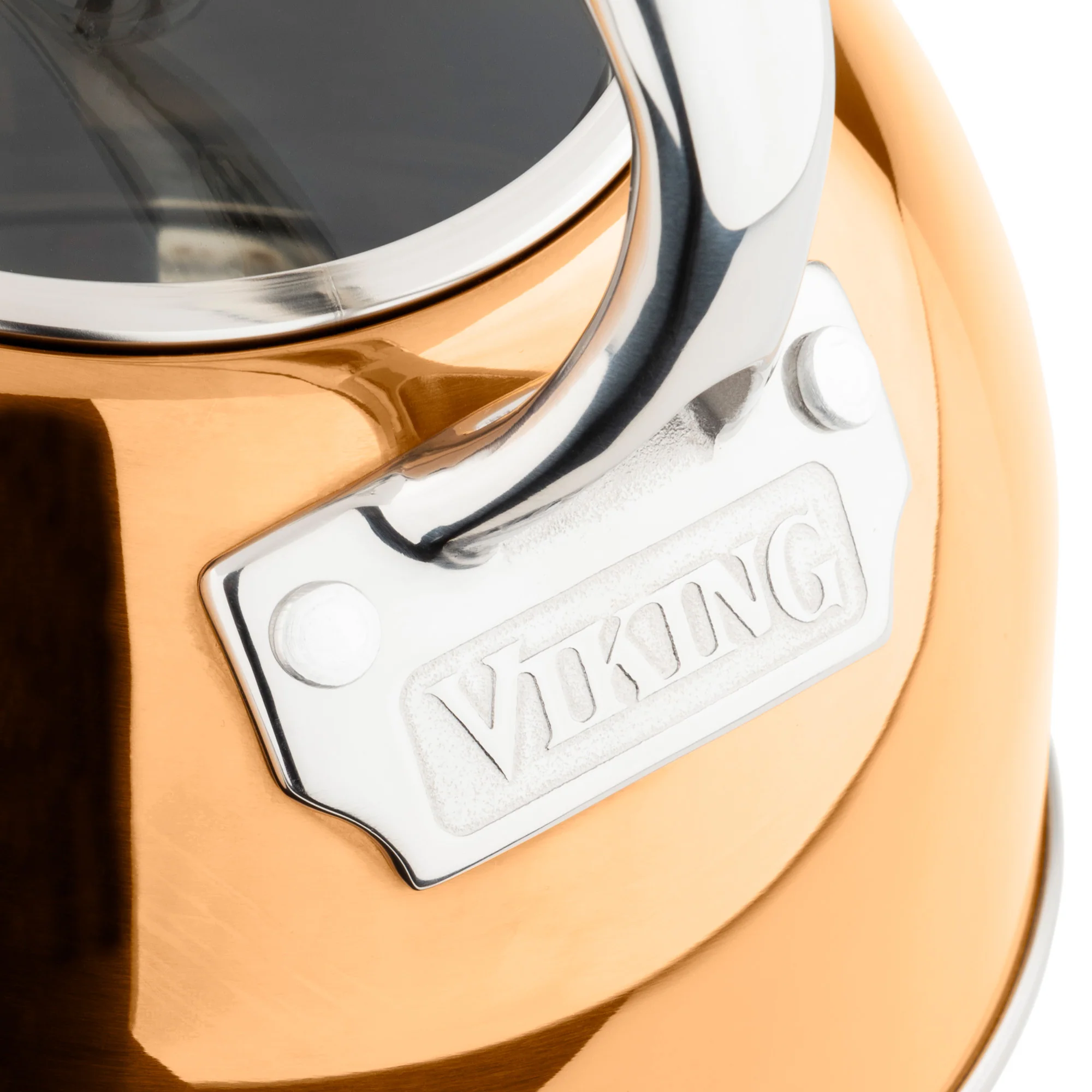 Viking 2.6-Quart Rose Gold Stainless Steel Whistling Kettle with 3-Ply Base - Image 5