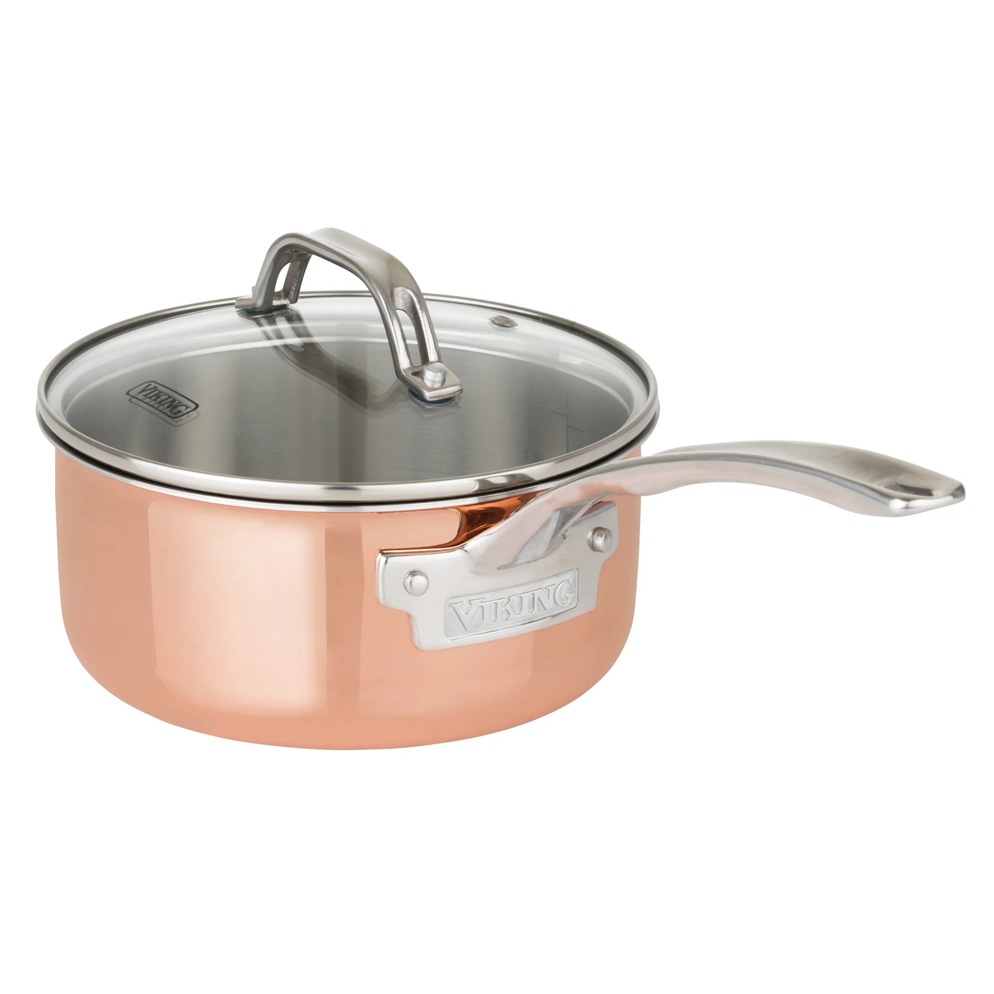 Viking 3-Ply Copper Clad 13-Piece Cookware Set with Glass Lids - Image 10