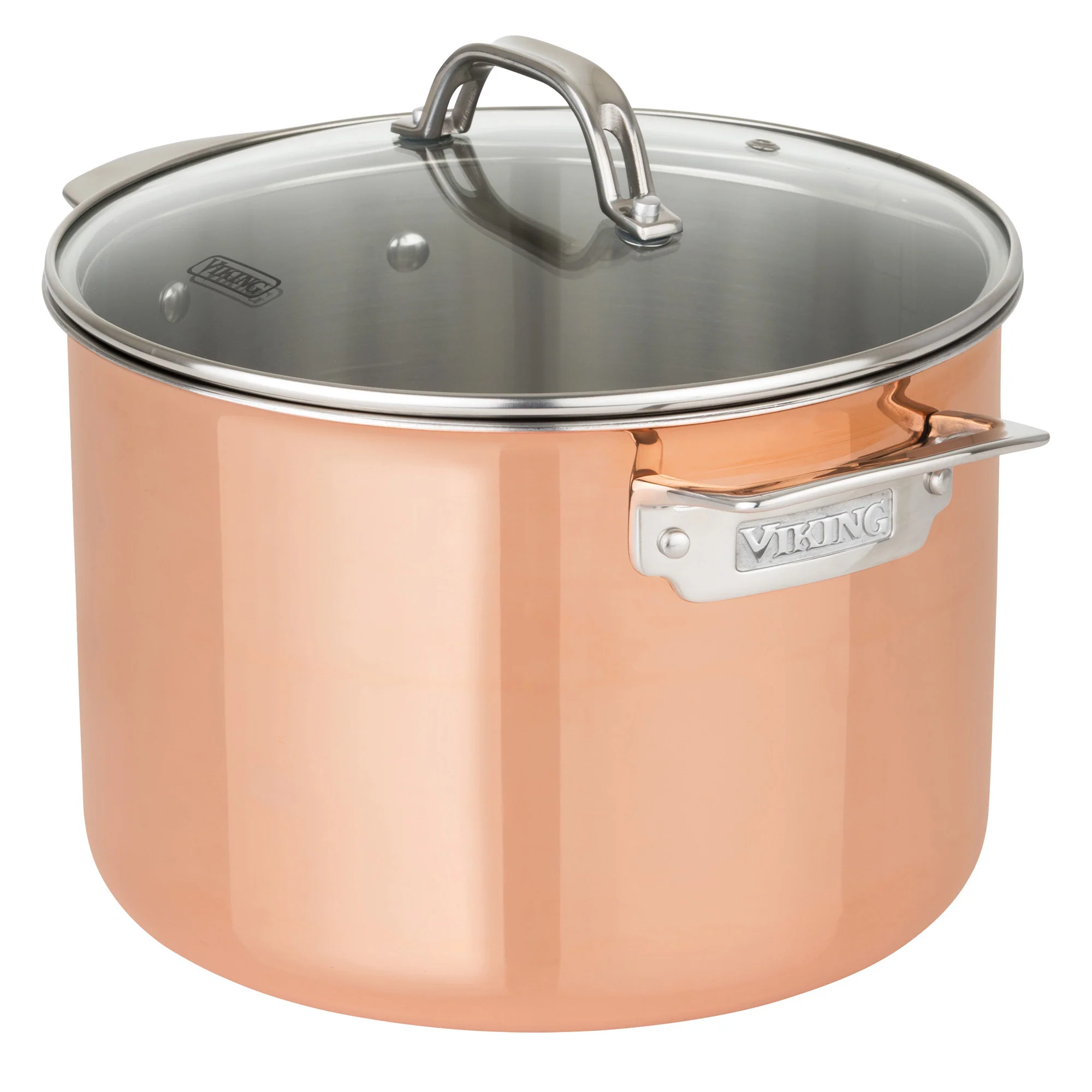 Viking 3-Ply Copper Clad 13-Piece Cookware Set with Glass Lids - Image 5