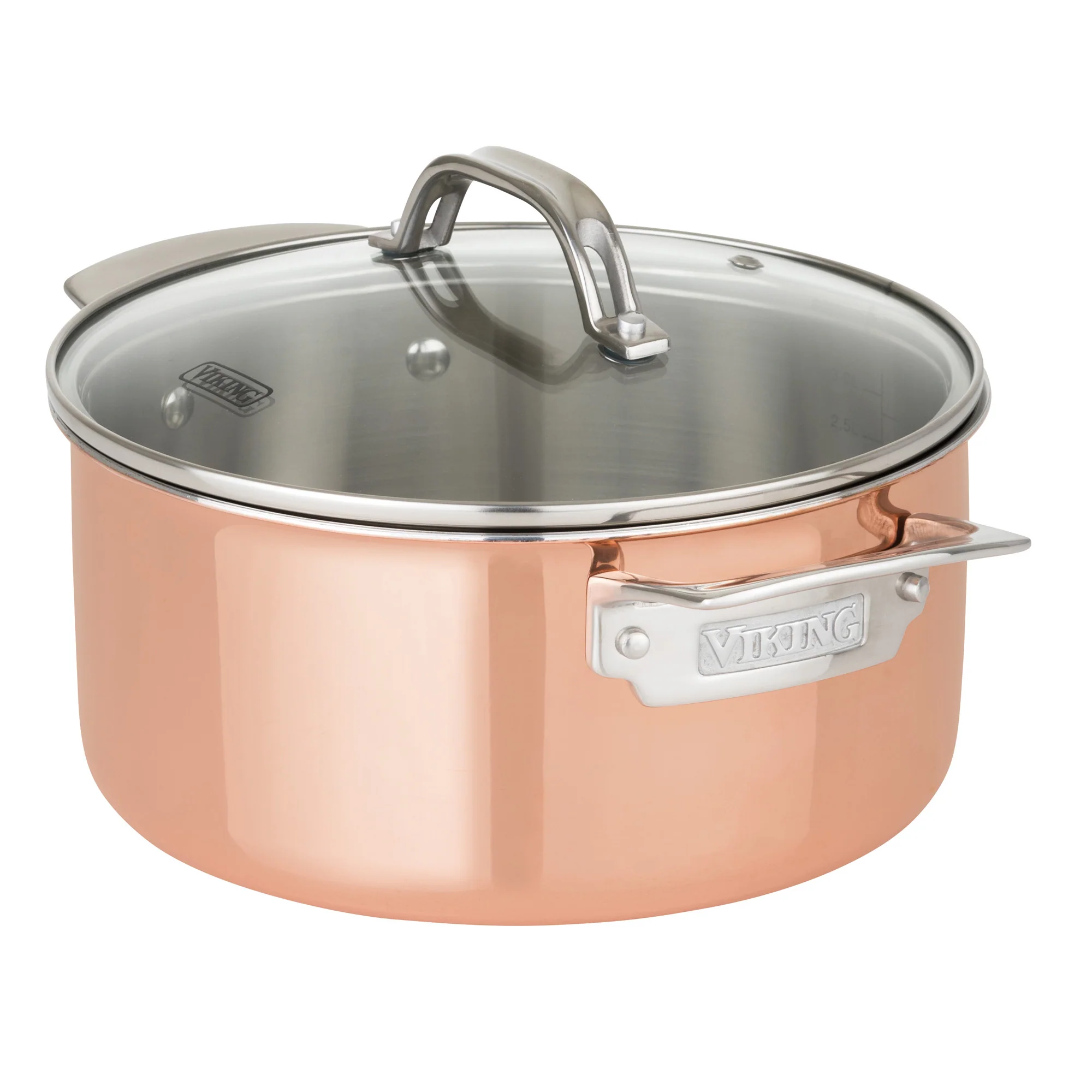 Viking 3-Ply Copper Clad 13-Piece Cookware Set with Glass Lids - Image 6
