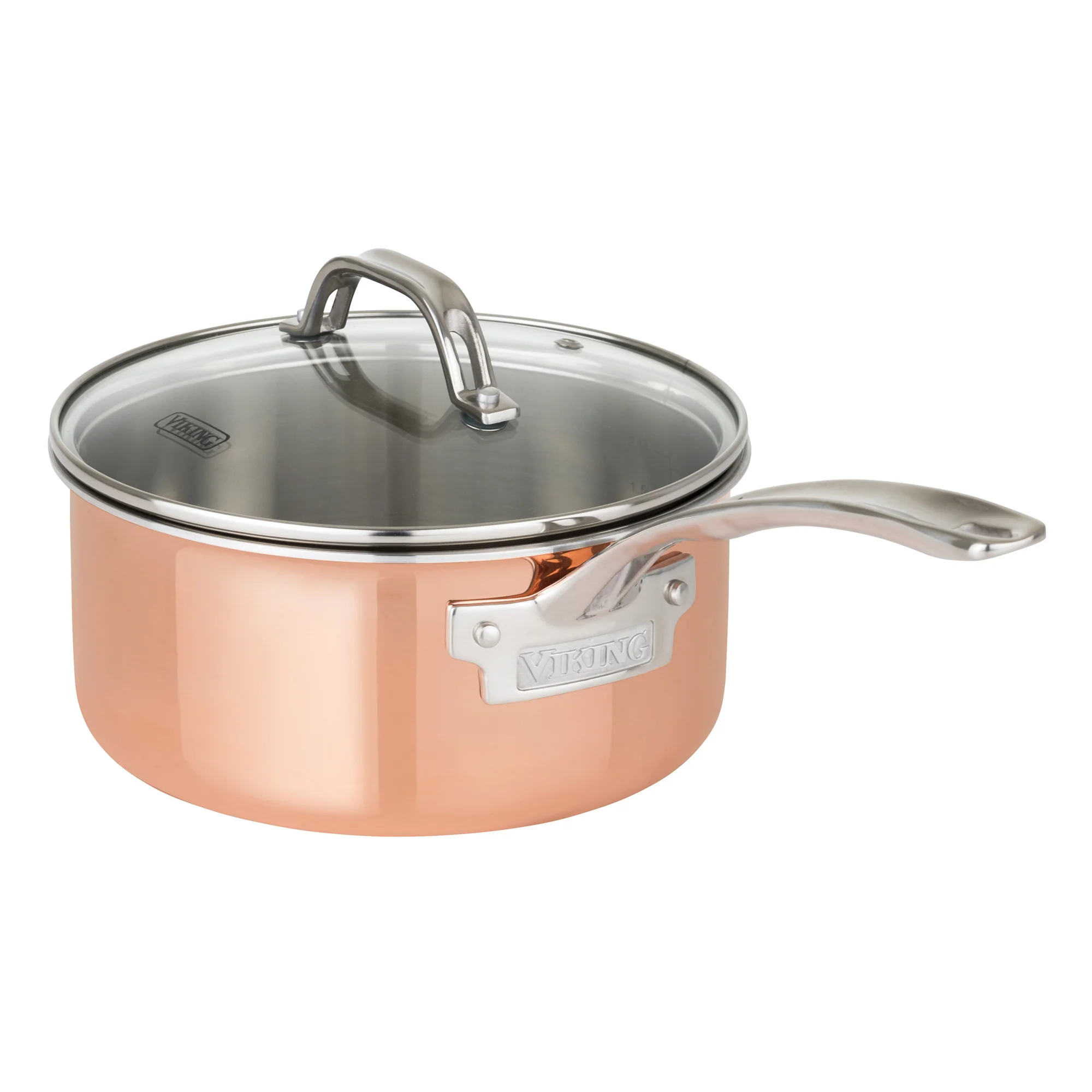 Viking 3-Ply Copper Clad 13-Piece Cookware Set with Glass Lids - Image 8