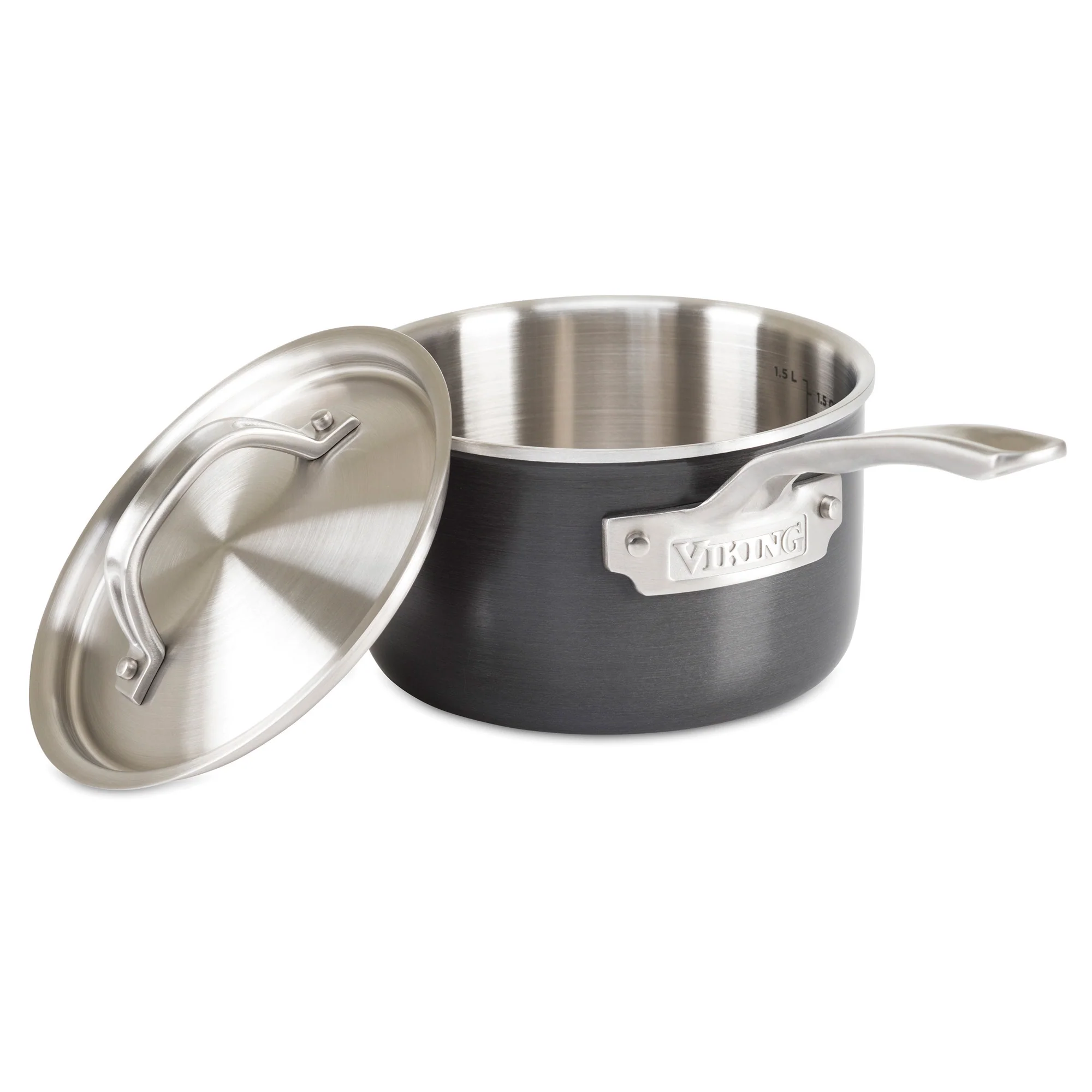 Viking 5-Ply 10-Piece Hard Anodized Stainless Steel Cookware Set with Stainless Lids - Image 4