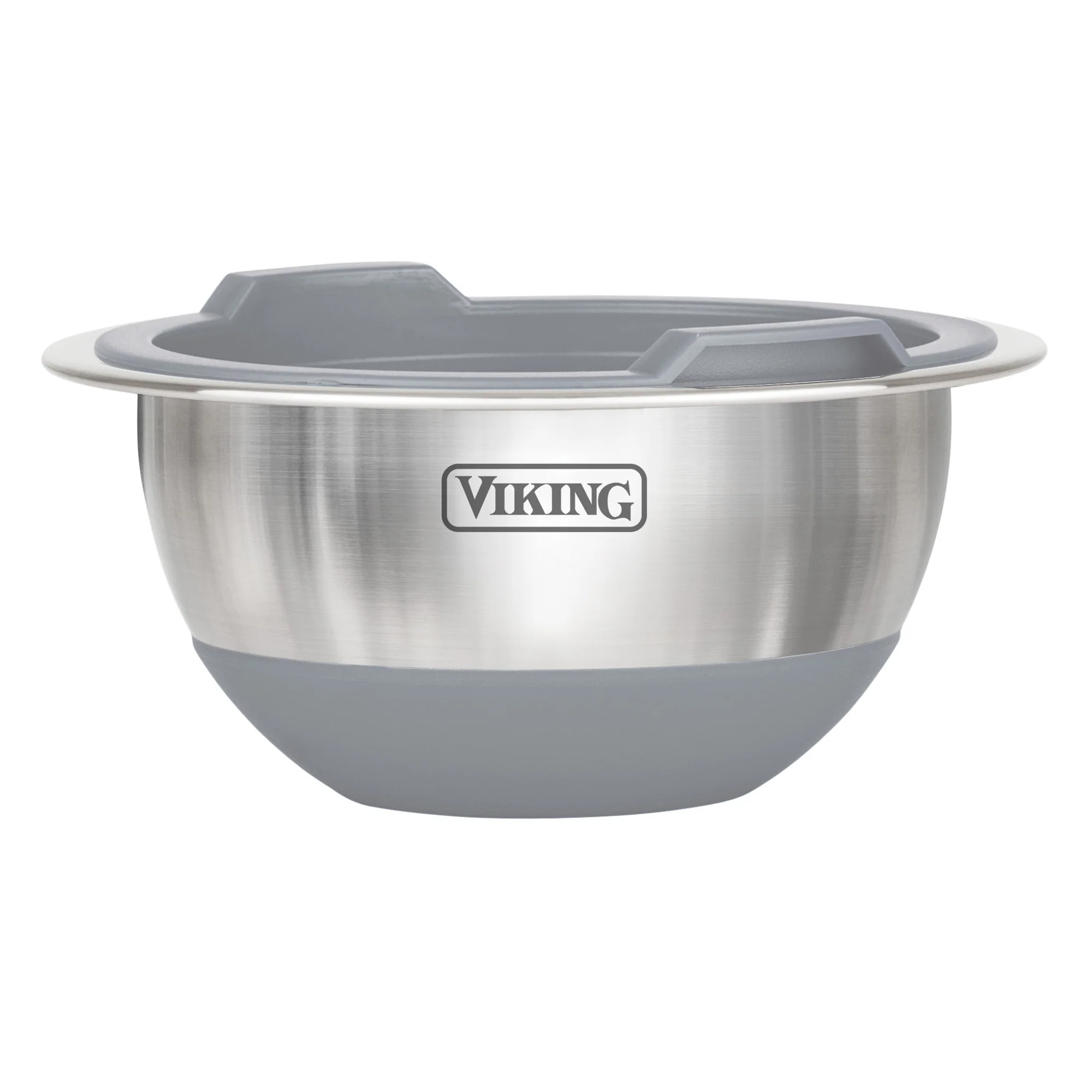Viking 8-Piece Stainless Steel Mixing Bowl Set with Lids, Gray - Image 3