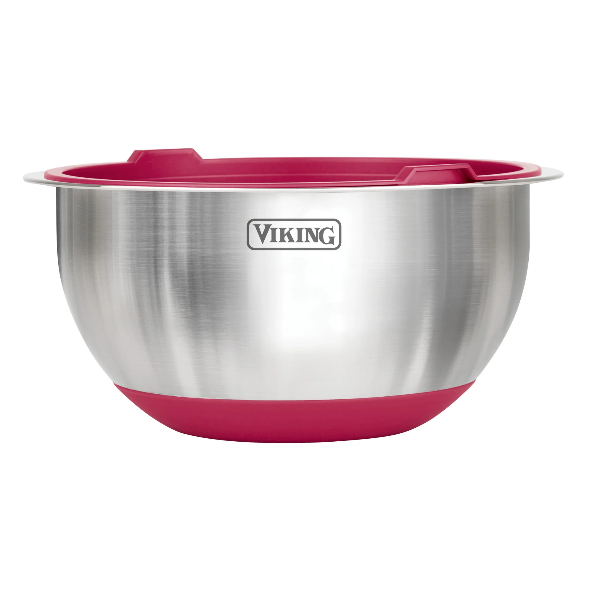 Viking 8-Piece Stainless Steel Mixing Bowl Set with Lids, Red - Image 6