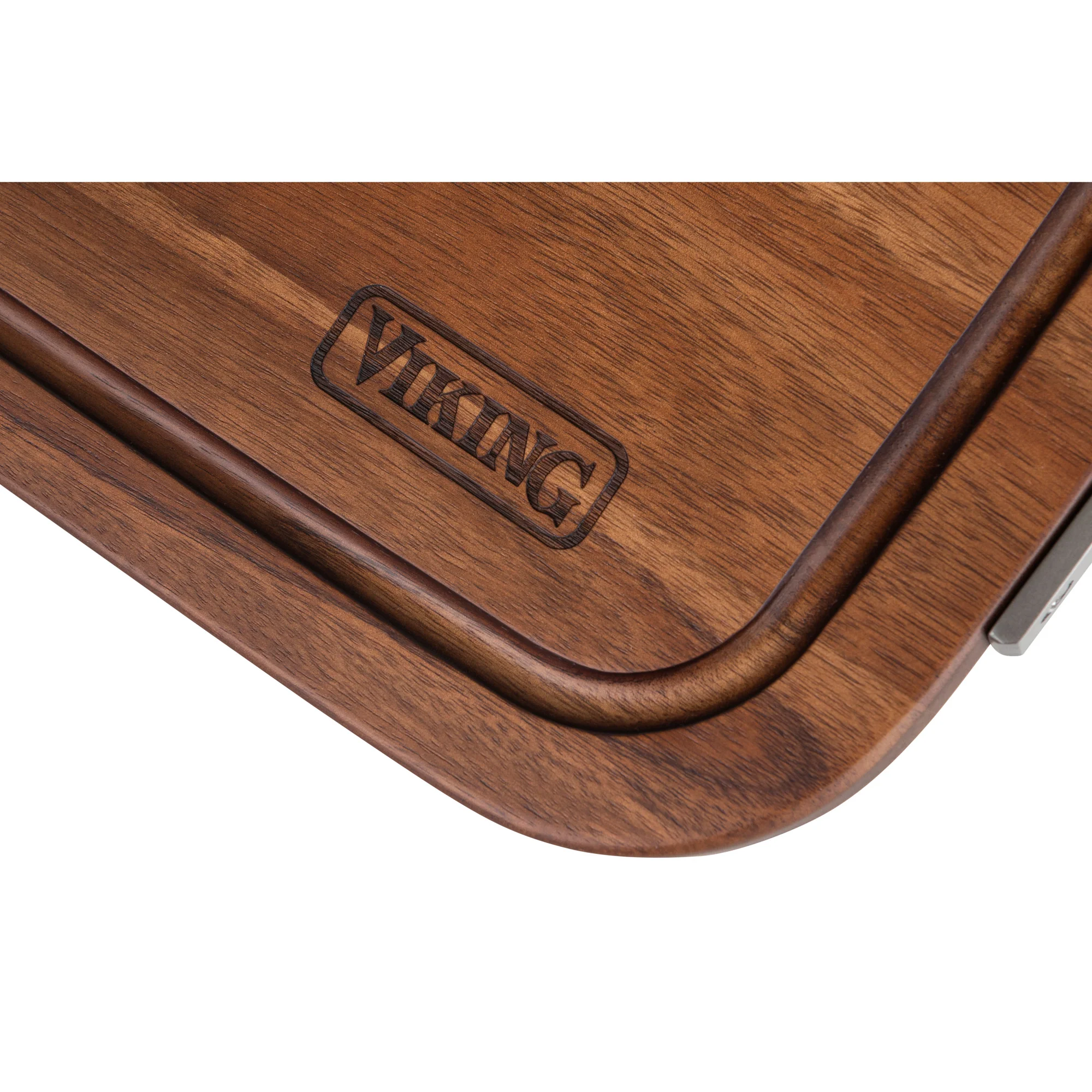 Viking Acacia Carving Board with Juice Well and Metal Handle - Image 5