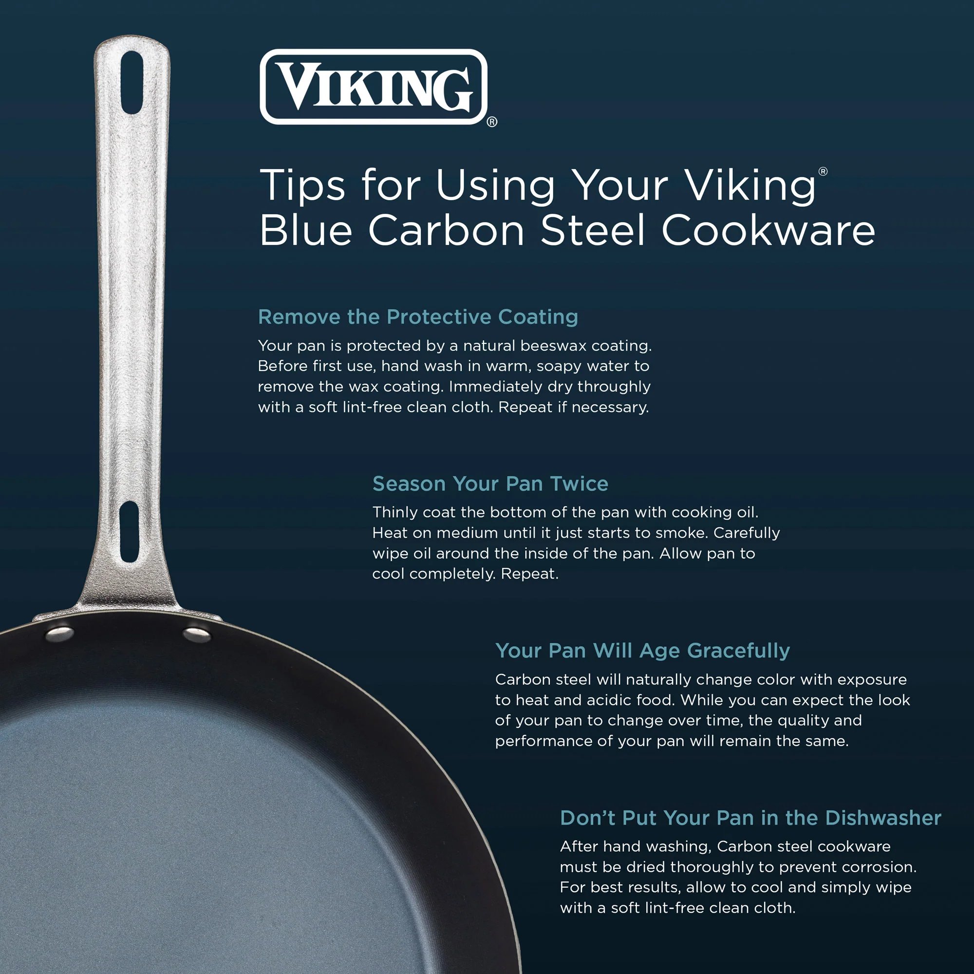 Viking Blue Carbon Steel 10-Inch Fry Pan - Image 3