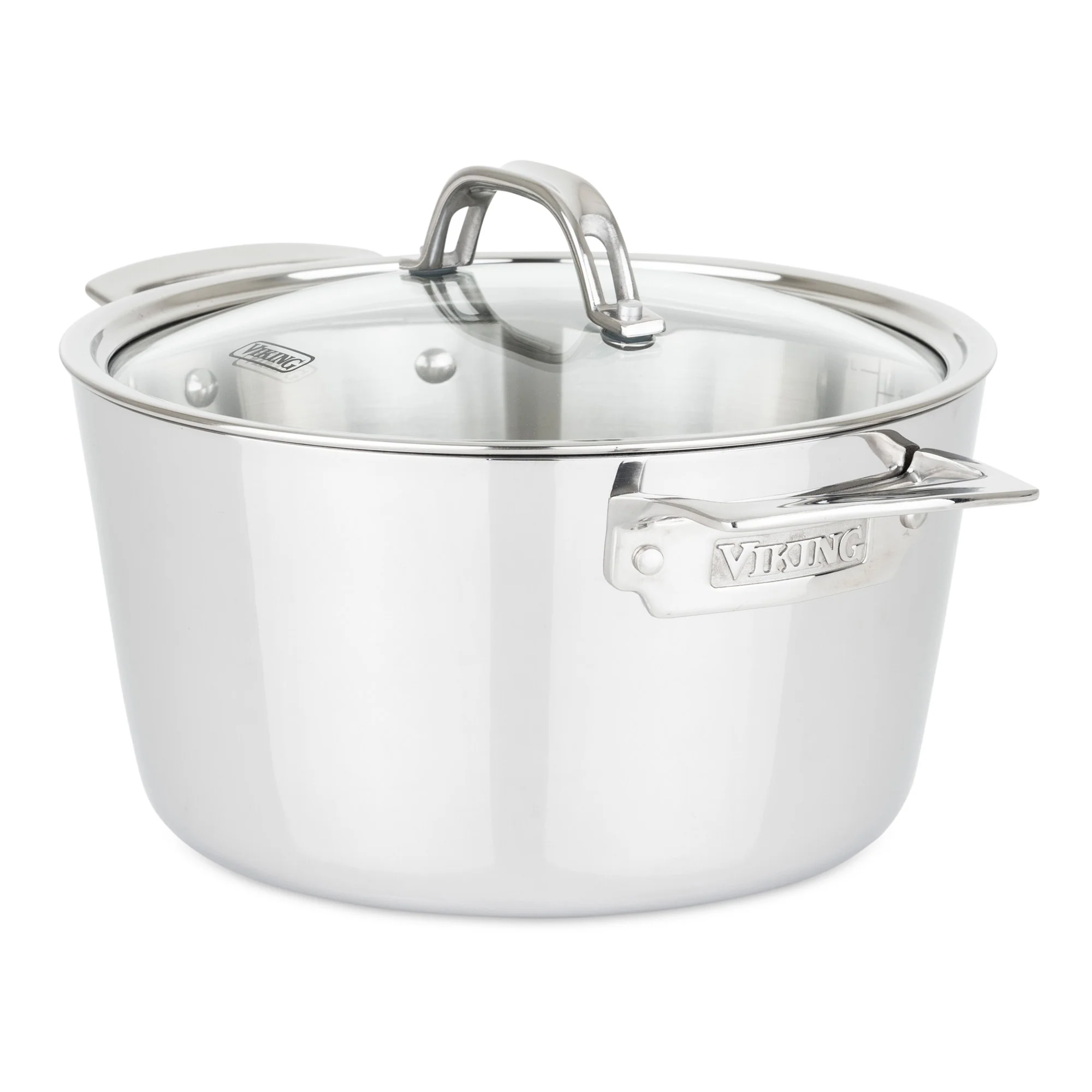 Viking Contemporary 3-Ply Stainless Steel 10-Piece Cookware Set with Glass Lids - Image 5