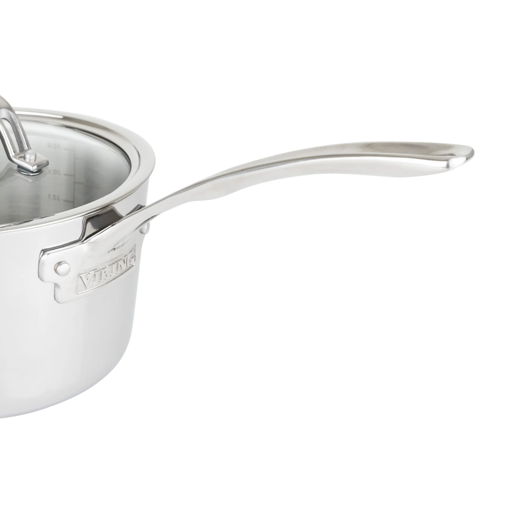 Viking Contemporary 3-Ply 3.4-Quart Sauce Pan with Glass Lid - Image 4