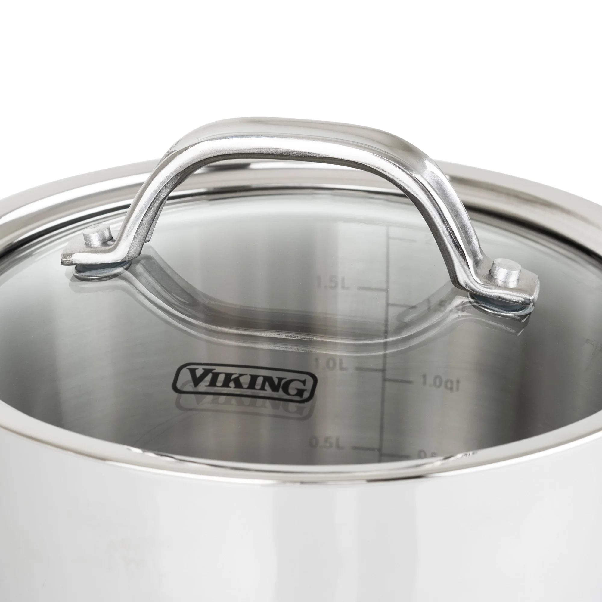 Viking Contemporary 3-Ply Stainless Steel 7-Piece Cookware Set with Glass Lids - Image 14