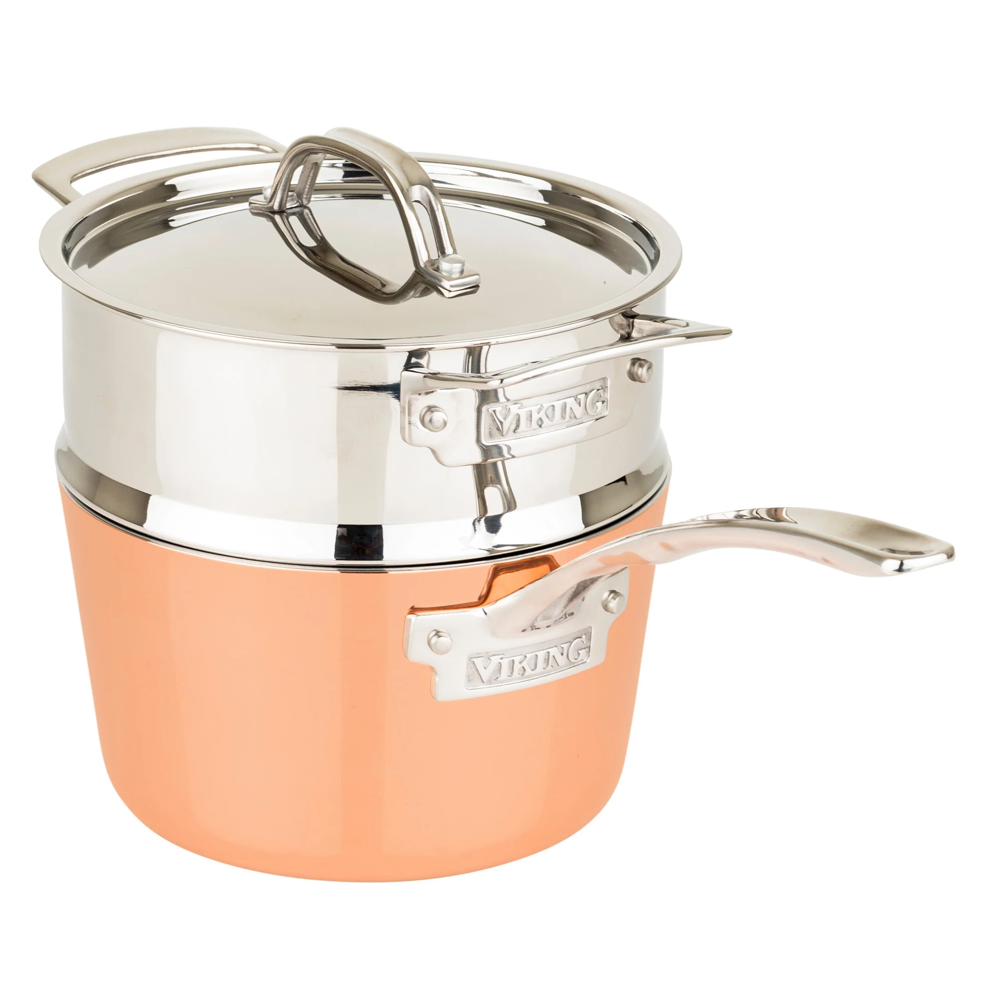 Viking Contemporary 4-Ply Copper Clad 9-Piece Cookware Set with Metal Lids - Image 10
