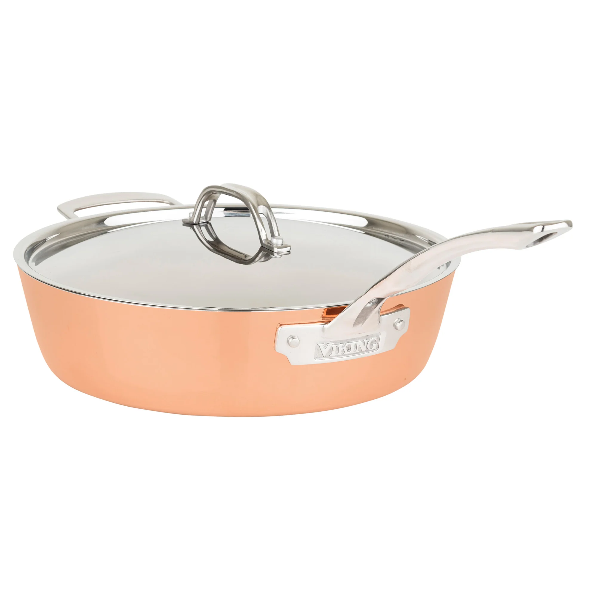 Viking Contemporary 4-Ply Copper Clad 9-Piece Cookware Set with Metal Lids - Image 4