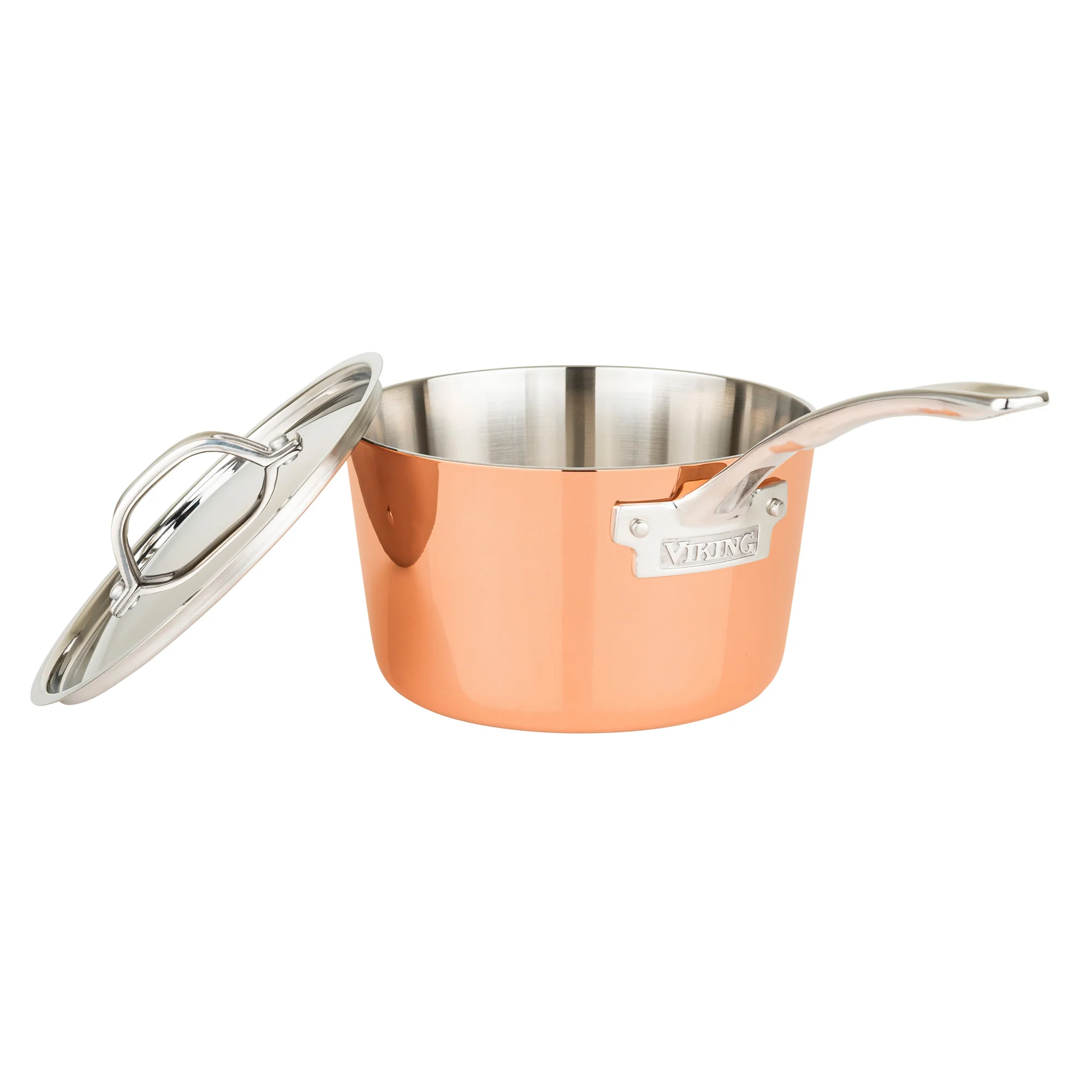 Viking Contemporary 4-Ply Copper Clad 9-Piece Cookware Set with Metal Lids - Image 7