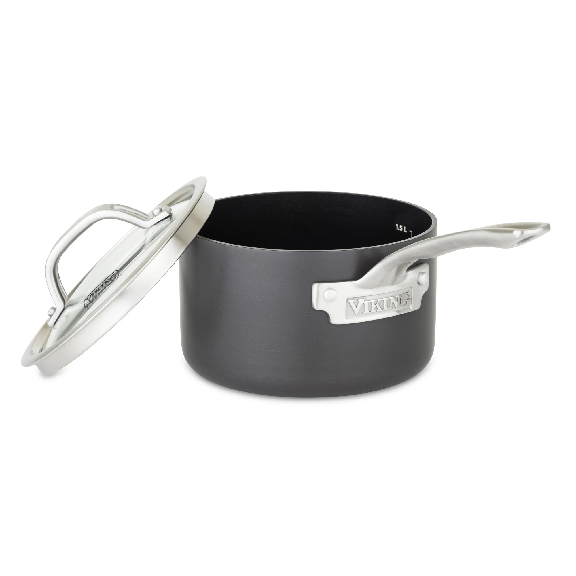 Viking Hard Anodized Nonstick 2-Quart Sauce Pan with Glass Lid - Image 4