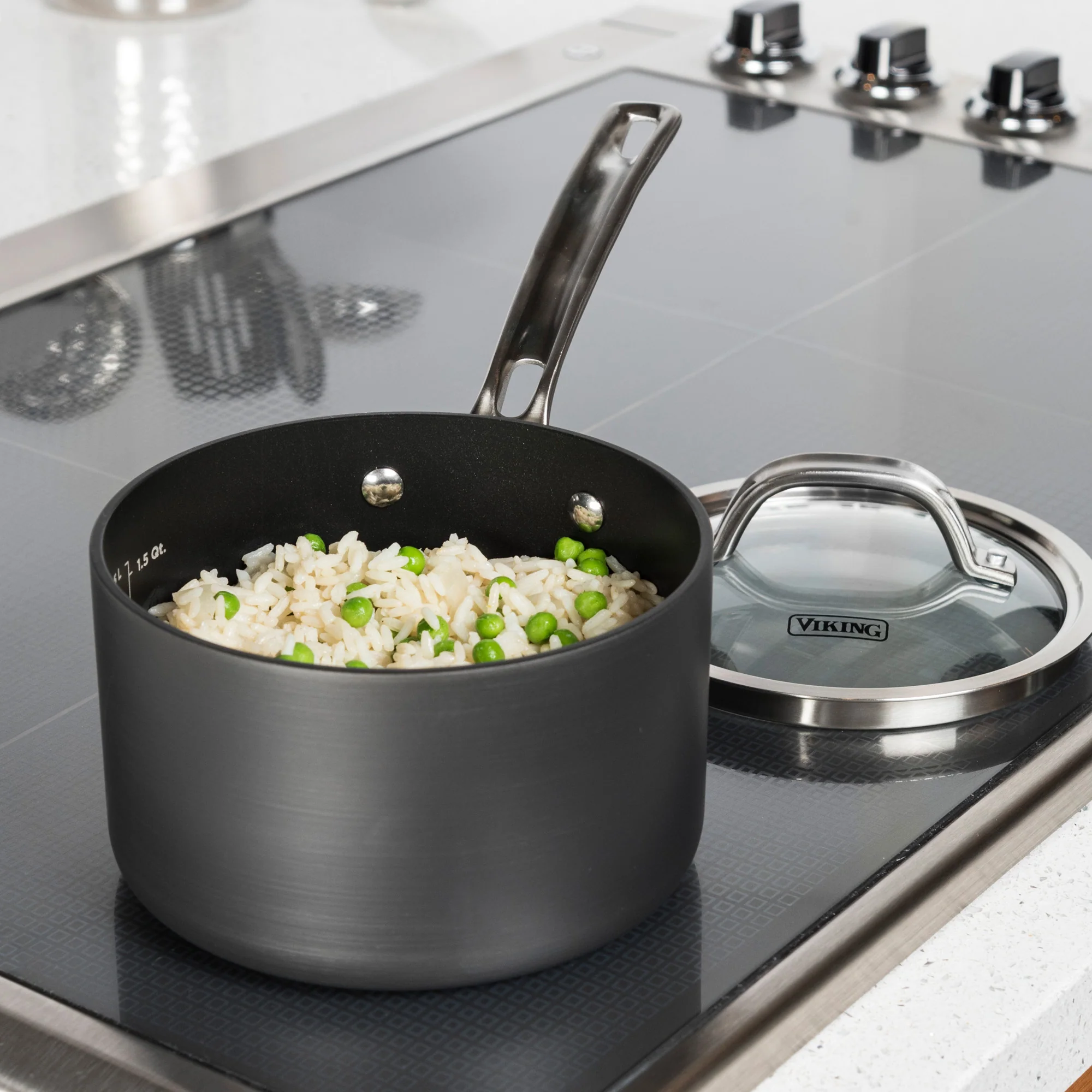 Viking Hard Anodized Nonstick 2-Quart Sauce Pan with Glass Lid - Image 5