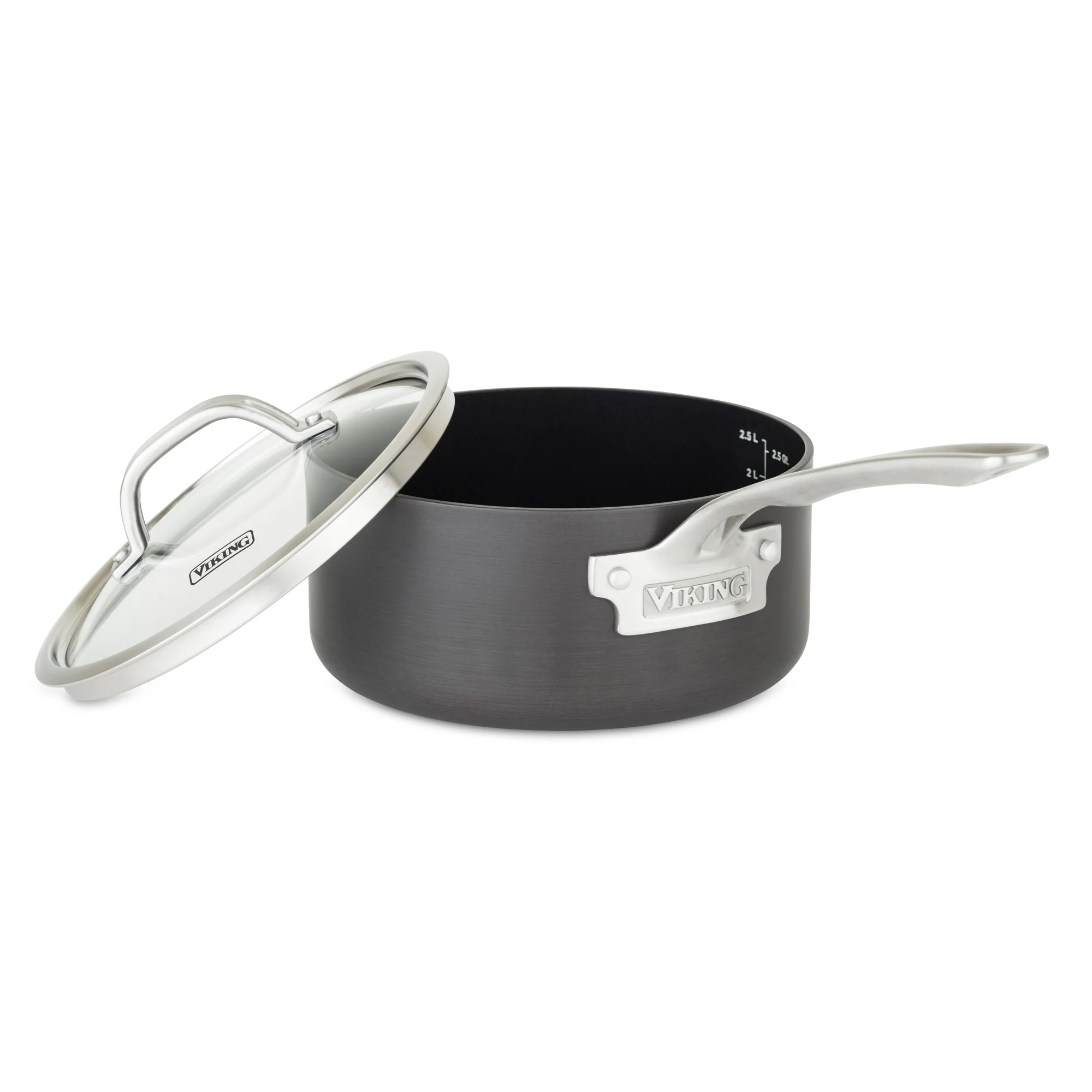 Viking Hard Anodized Nonstick 3-Quart Sauce Pan with Glass Lid - Image 4