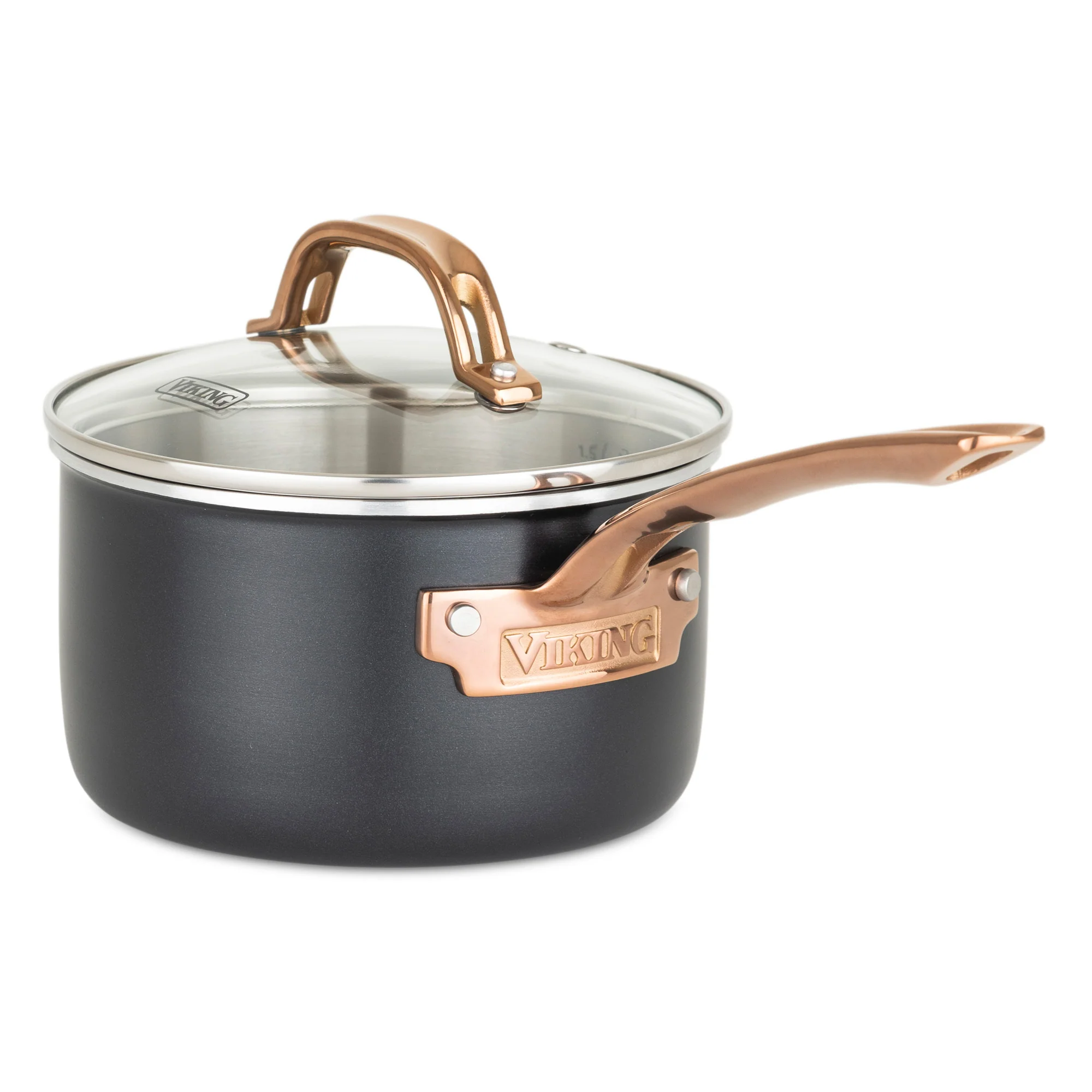 Viking 3-Ply 11 Piece Black and Copper Cookware Set with Glass Lids - Image 7